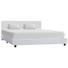 vidaXL Bed Frame without Mattress White Faux Leather 120x200 cm
