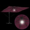 vidaXL Roma Parasol Red 286 x 285 x 270 cm Aluminium and Polyester
