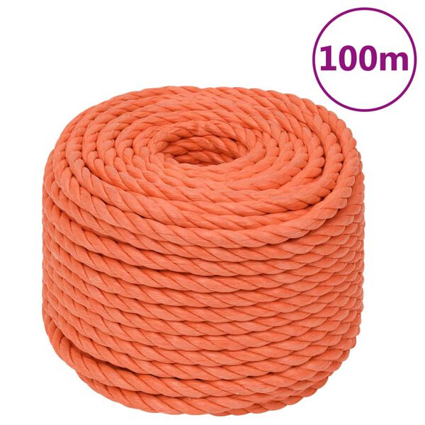 vidaXL Work Rope Orange 20 mm 100 m Polypropylene