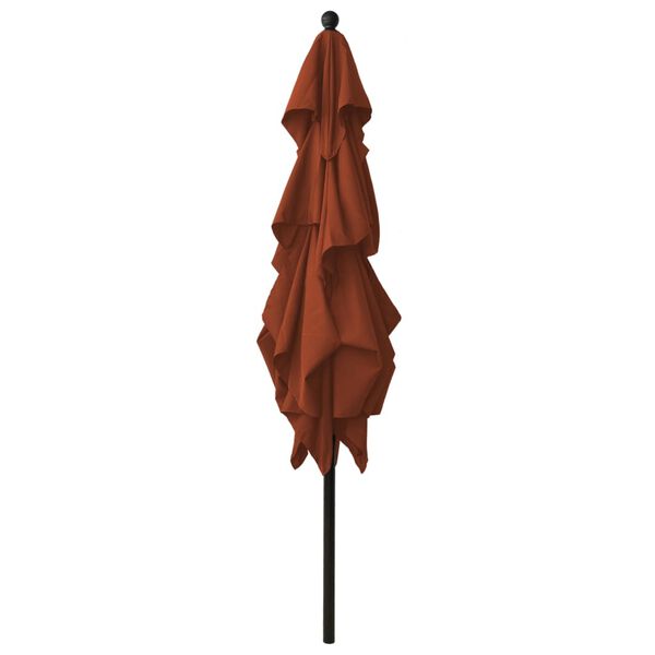 vidaXL 3-Tier Garden Parasol with Aluminium Pole Terracotta 2.5x2.5 m