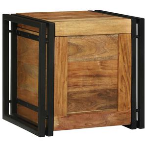 vidaXL Storage Box Brown and Black 40 x 40 x 40 cm Solid Acacia Wood