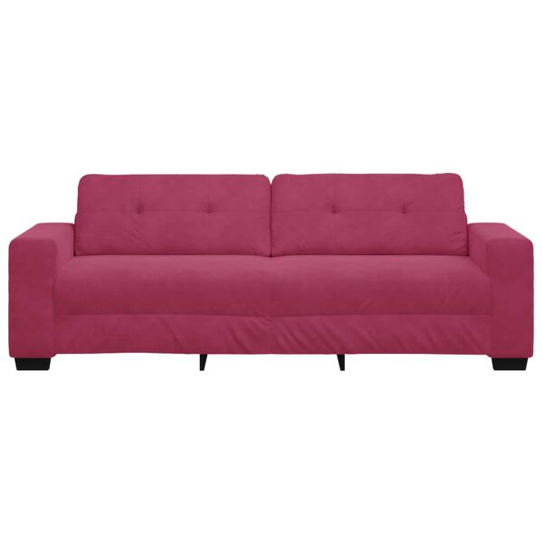vidaXL Sofa Wine Red 221 x 80 x 80 cm Poly velvet