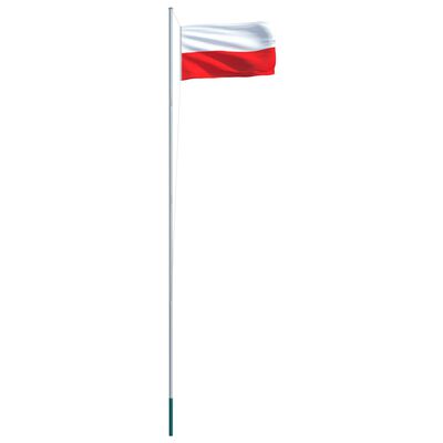 vidaXL Poland Flag and Pole Aluminium 6.2 m