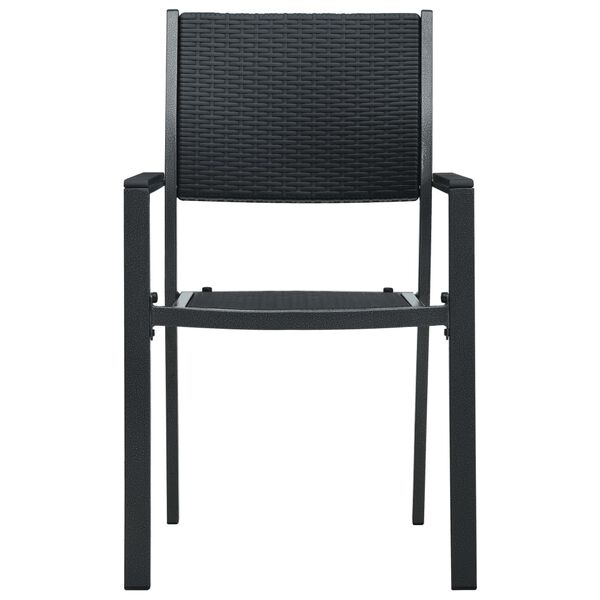 vidaXL Garden Chairs 4 pcs Black Plastic Rattan Look