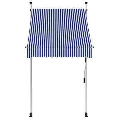vidaXL Manual Retractable Awning 100 cm Blue and White Stripes
