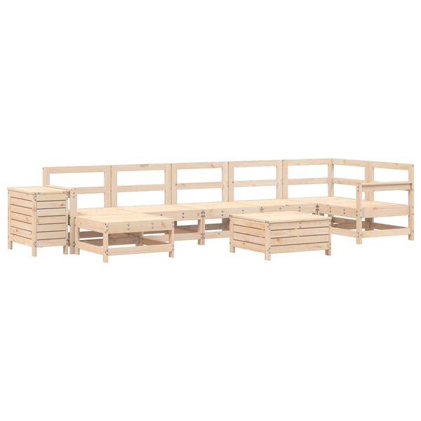 vidaXL 9 Piece Garden Sofa Set Solid Wood Pine