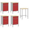 vidaXL Work Cabinet with Drawer with Lock 3 pcs Red 150 x 55 x 85 cm