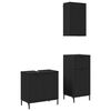 vidaXL Bathroom Furniture Set 3 pcs Black Engineered Wood and Metal