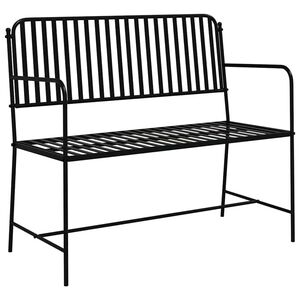 vidaXL Garden Bench Black 104 x 54 x 93cm Steel