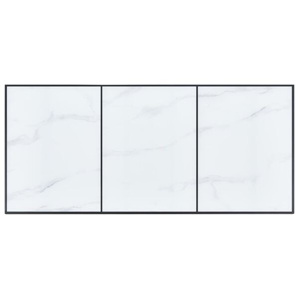 vidaXL Dining Table White 180x90x75 cm Tempered Glass