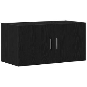 vidaXL Wall Cabinet Black Oak 80x39x40 cm Engineered Wood