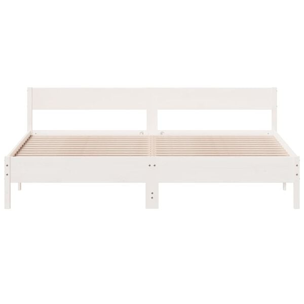 vidaXL Bed Frame without Mattress White 200x200 cm Solid Wood Pine