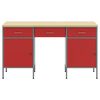 vidaXL Work Cabinet with Drawer with Lock 3 pcs Red 150 x 55 x 85 cm