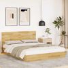 vidaXL Bed Frame with Headboard without Mattress 140x190 cm Solid Wood Oak