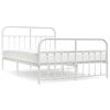 vidaXL Metal Bed Frame without Mattress with Footboard White 140x200cm