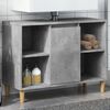 vidaXL Bathroom Cabinet Concrete Grey 80x33x60 cm Engineered Wood