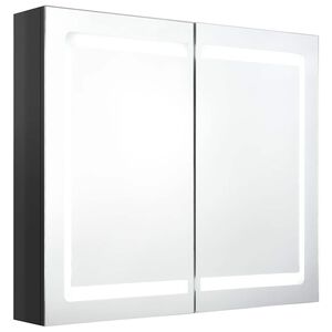 vidaXL Bathroom Mirror Cabinet Glossy Black 80 x 12 x 68 cm