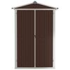 vidaXL Garden Shed Brown 116x45x175 cm Galvanised Steel