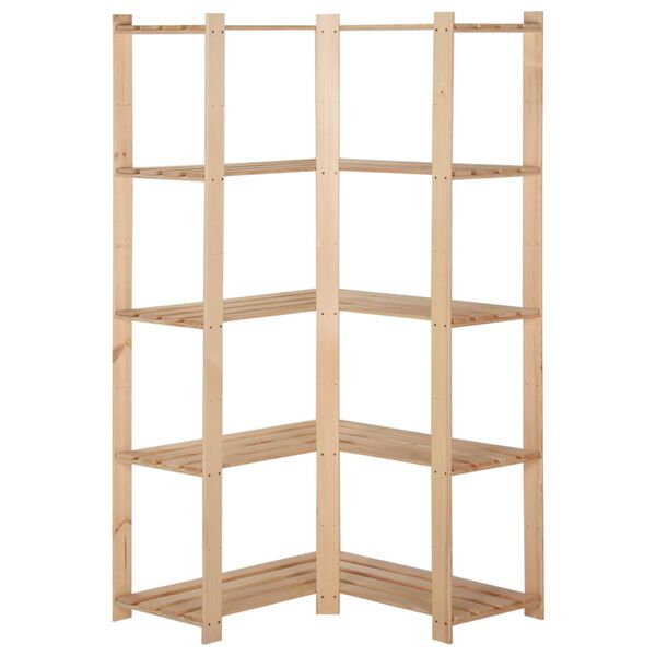vidaXL 5-Tier Storage Corner Rack 82.5x82.5x170 cm Solid Pinewood