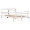 vidaXL Bed Frame with Headboard without Mattress White 140x200 cm
