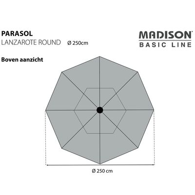 Madison Parasol Lanzarote 250 cm Round Aqua