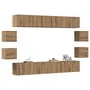 vidaXL Wall Mounted TV cabinets 8 pcs Artisan Oak Engineered Wood