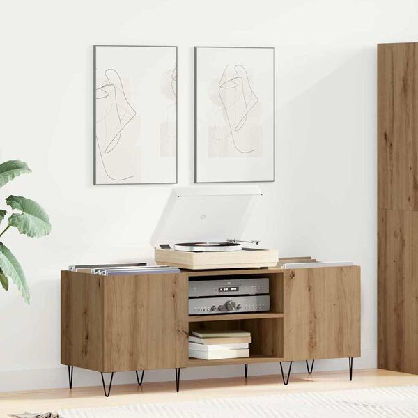 vidaXL Record Cabinet with Shelf Artisan Oak 121 x 38 x 48 cm