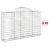 vidaXL Arched Gabion Baskets 30 pcs 200x30x120/140 cm Galvanised Iron