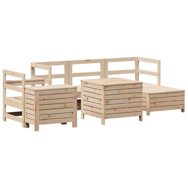 vidaXL 7 Piece Garden Sofa Set Solid Wood Pine