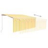 vidaXL Manual Retractable Awning with Blind 3x2.5m Yellow&White