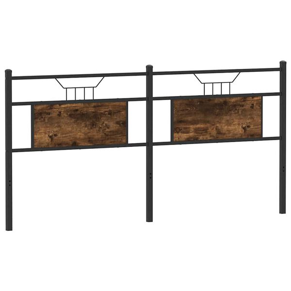 vidaXL Replace Headboard Smoked Oak 180 cm Engineered Wood and Steel