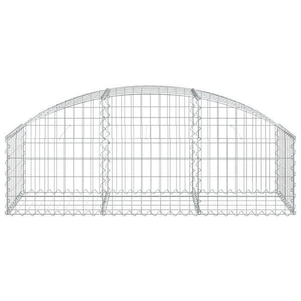 vidaXL Arched Gabion Basket 150x50x40/60 cm Galvanised Iron