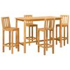 vidaXL Outdoor Bar Set 5 pcs Natural Solid Teak Wood