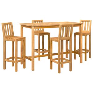 vidaXL Outdoor Bar Set 5 pcs Natural Solid Teak Wood