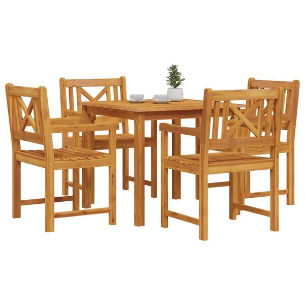 vidaXL Garden Dining Set 5 pcs Brown Solid Acacia wood