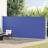 vidaXL Patio Retractable Side Awning 180x600 cm Blue