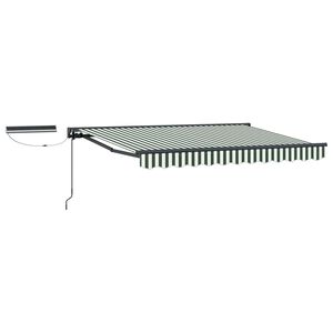 vidaXL Electric Retractable Awning Green and White 3 x 2.5 m