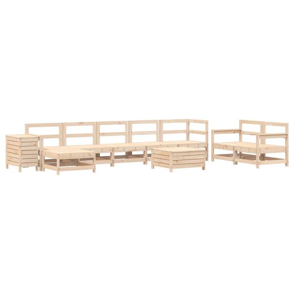 vidaXL 10 Piece Garden Sofa Set Solid Wood Pine