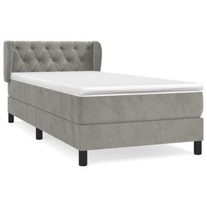 vidaXL Box Spring Bed with Mattress Light Grey 80x200 cm Velvet