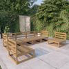 vidaXL 6 Piece Garden Lounge Set Honey Brown Solid Pinewood