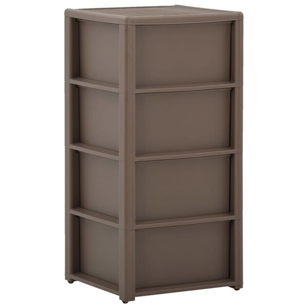 vidaXL 4-Drawer Chest Taupe 40x40x80 cm