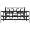 vidaXL Metal Bed Frame without Mattress with Footboard Black 135x190cm