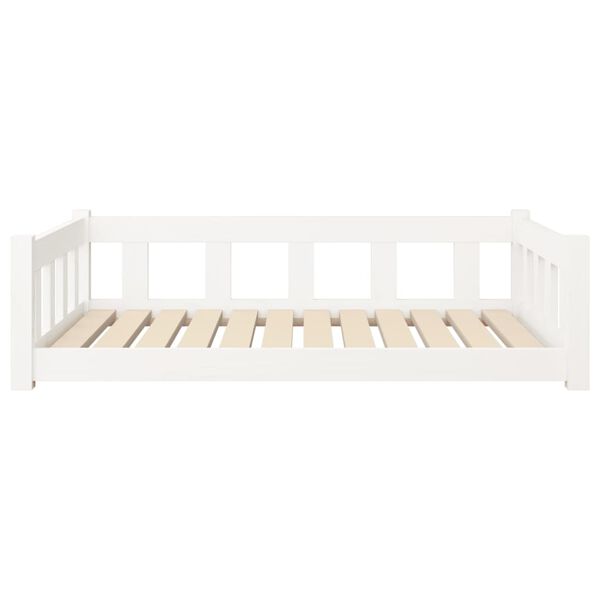vidaXL Dog Bed White 105.5x75.5x28 cm Solid Wood Pine