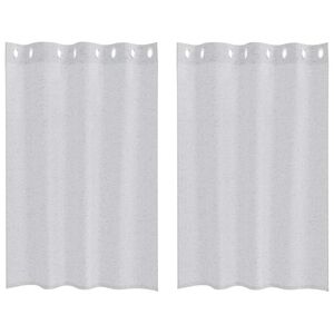 vidaXL Voile Curtain 2 pcs Light Grey 140 x 140 cm Polyester