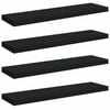 vidaXL Wall Shelf | Set of 4 | Black | Honeycomb MDF, metal | 90 x 23.5 x 3.8 cm