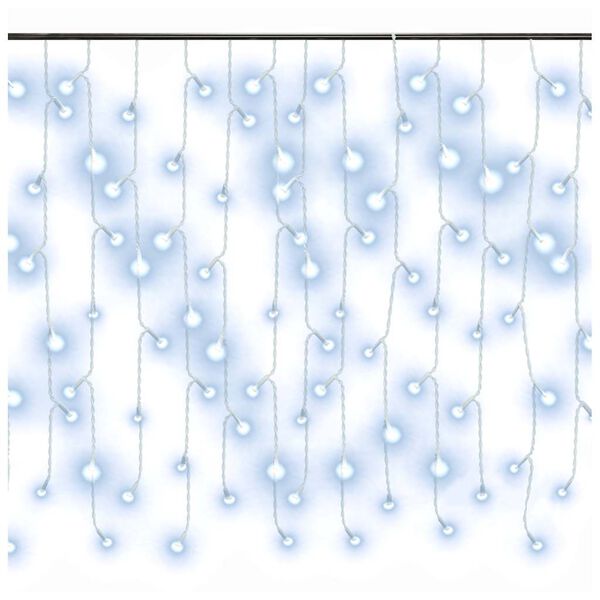 vidaXL LED Curtain Icicle Lights 10m 400 LED Cold White 8 Function