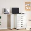 vidaXL Rolling Cabinet with Desk MOSS White Solid Wood Pine