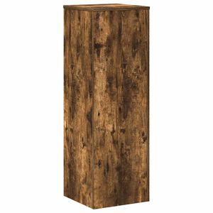 vidaXL Plant Stand Smoked Oak 33x33x100 cm Engineered Wood