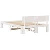 vidaXL Bed Frame with Headboard White 135 x 190 cm Solid Pine Wood