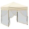 vidaXL Folding Party Tent with Sidewalls Cream 2x2 m